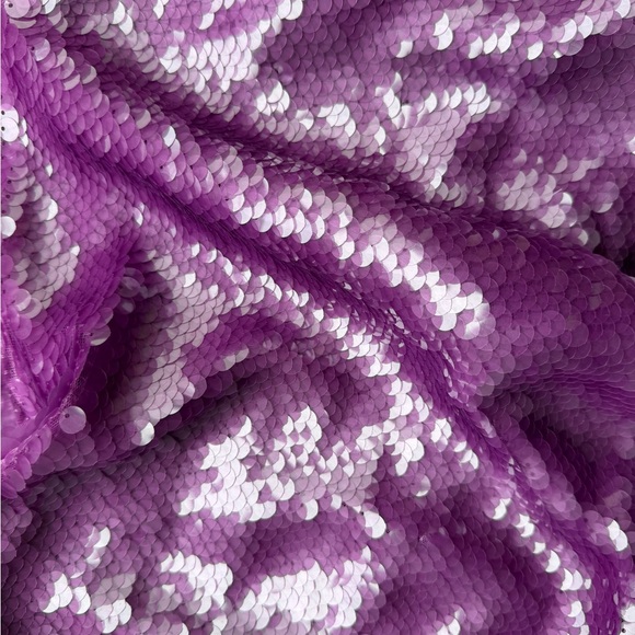 NWT Ronny Kobo Purple Sequin Halter Backless Gown Size S - Picture 4 of 11